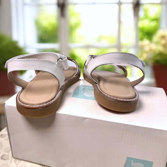Elephantito Caro Cuore Leather Sandal Girls White Silver Hearts Size 10 EU 26 - Picture 5 of 7